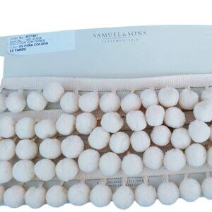 Samuel & Sons Passementerie 3 yards Dolce Pom Pom Fringe Designer Luxury Trim